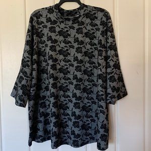 Ellos - Mock Neck Jacquard Top (Plus Size 3X)